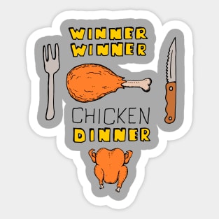Winner Winner Chicken Dinner Illustration Sticker